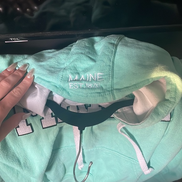Teal MAINE oversized hoodie size L - Picture 4 of 5